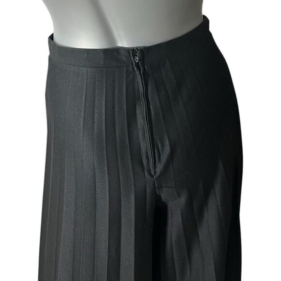 Vtg Pants Pleaded Culottes Wide Leg Black Caron Components Boho 2 XS Zipper - Picture 7 of 11